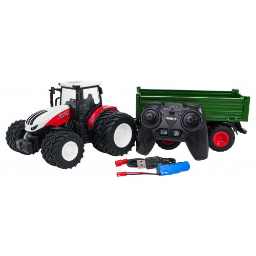 Traktor Czerwony R/C Z Zieloną Naczepą