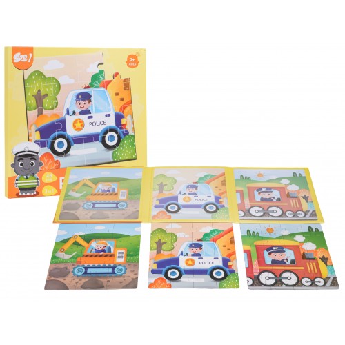 Magnetyczne Puzzle Pojazdy + Książeczka