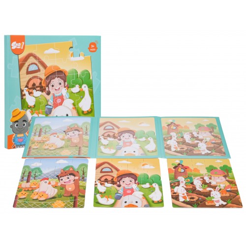 Magnetyczne Puzzle Farma + Książeczka