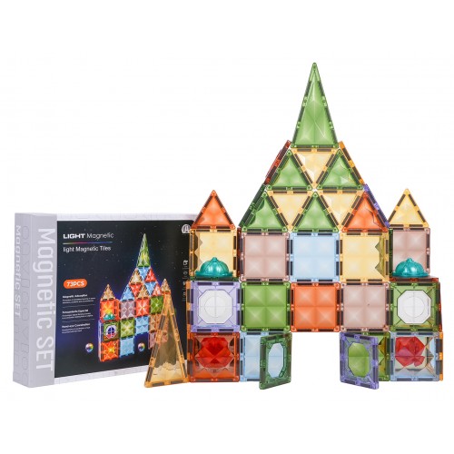 Zestaw Klocków Magnetycznych 3D z Podświetleniem 75el.