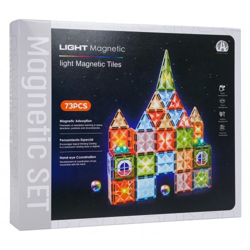 Zestaw Klocków Magnetycznych 3D z Podświetleniem 75el.