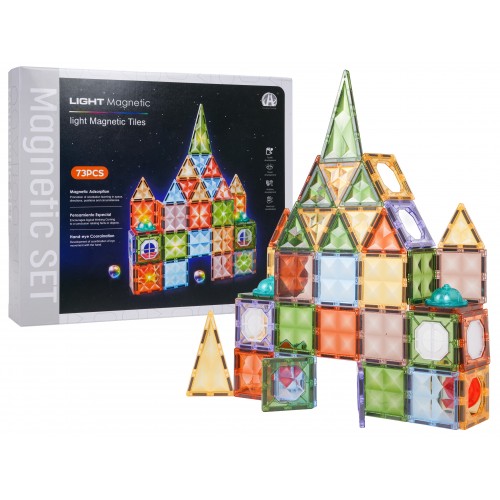 Zestaw Klocków Magnetycznych 3D z Podświetleniem 75el.