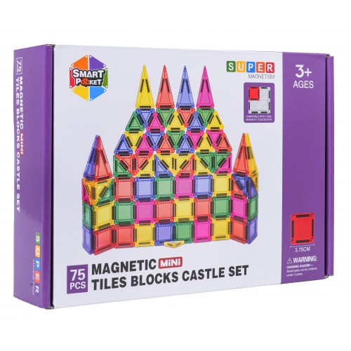 Zestaw Kolorowych Klocków Magnetycznych 75el.