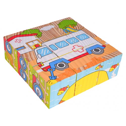 Klocki Drewniane Dla Najmłodszych Edycja Pojazdy