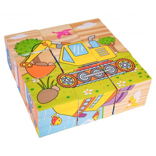 Klocki Drewniane Dla Najmłodszych Edycja Pojazdy