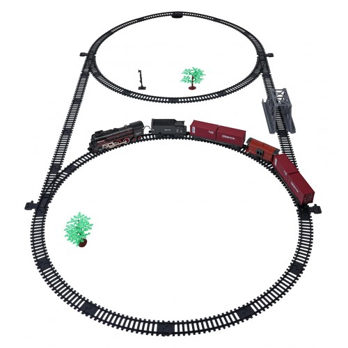 Kolejka Retro z Funkcją Świateł, Dźwięku i Dymu 207cm