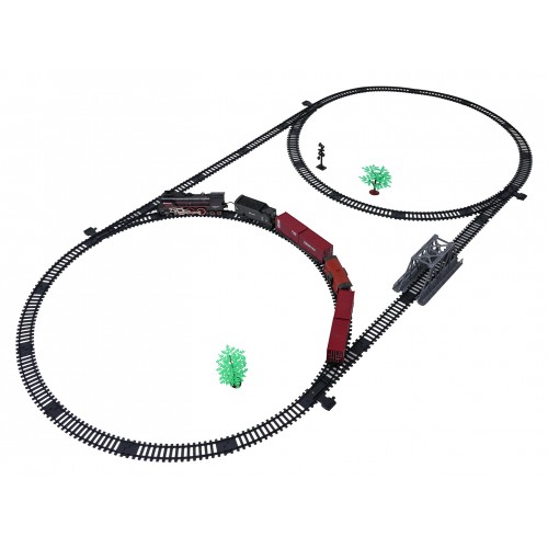 Kolejka Retro z Funkcją Świateł, Dźwięku i Dymu 207cm