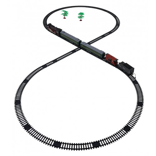 Kolejka Retro z Funkcją Świateł, Dźwięku i Dymu 216cm