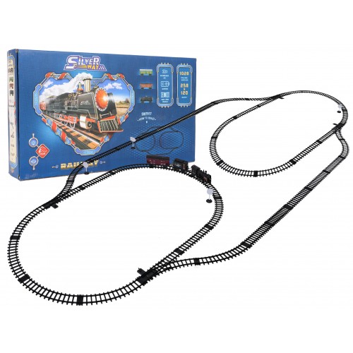 MEGA Kolejka Retro z Funkcją Dymu, Świateł i Dźwięku