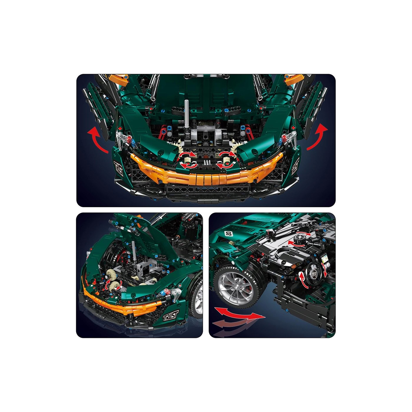 Zestaw Klocków Auto Sportowe Zielone 3268el.