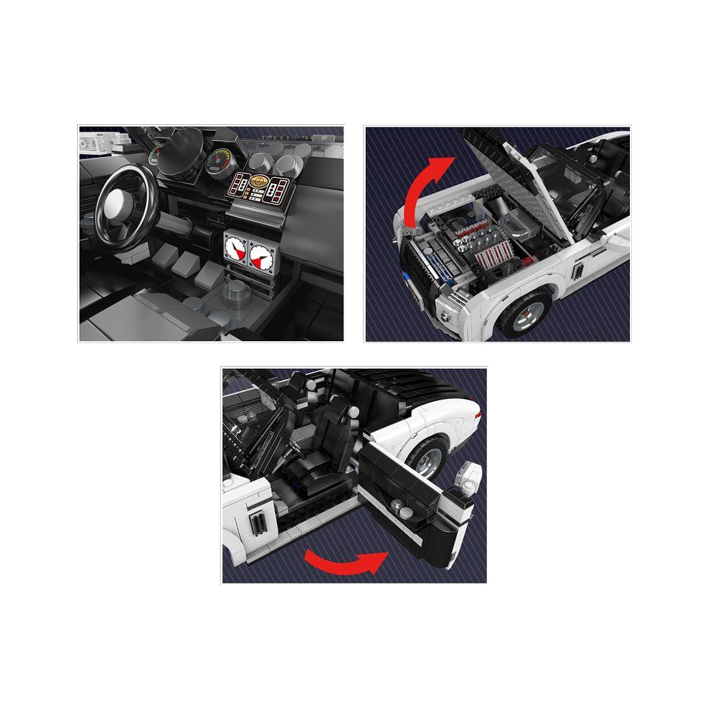 Zestaw Klocków Pojazd Biały Kabriolet 1603el.