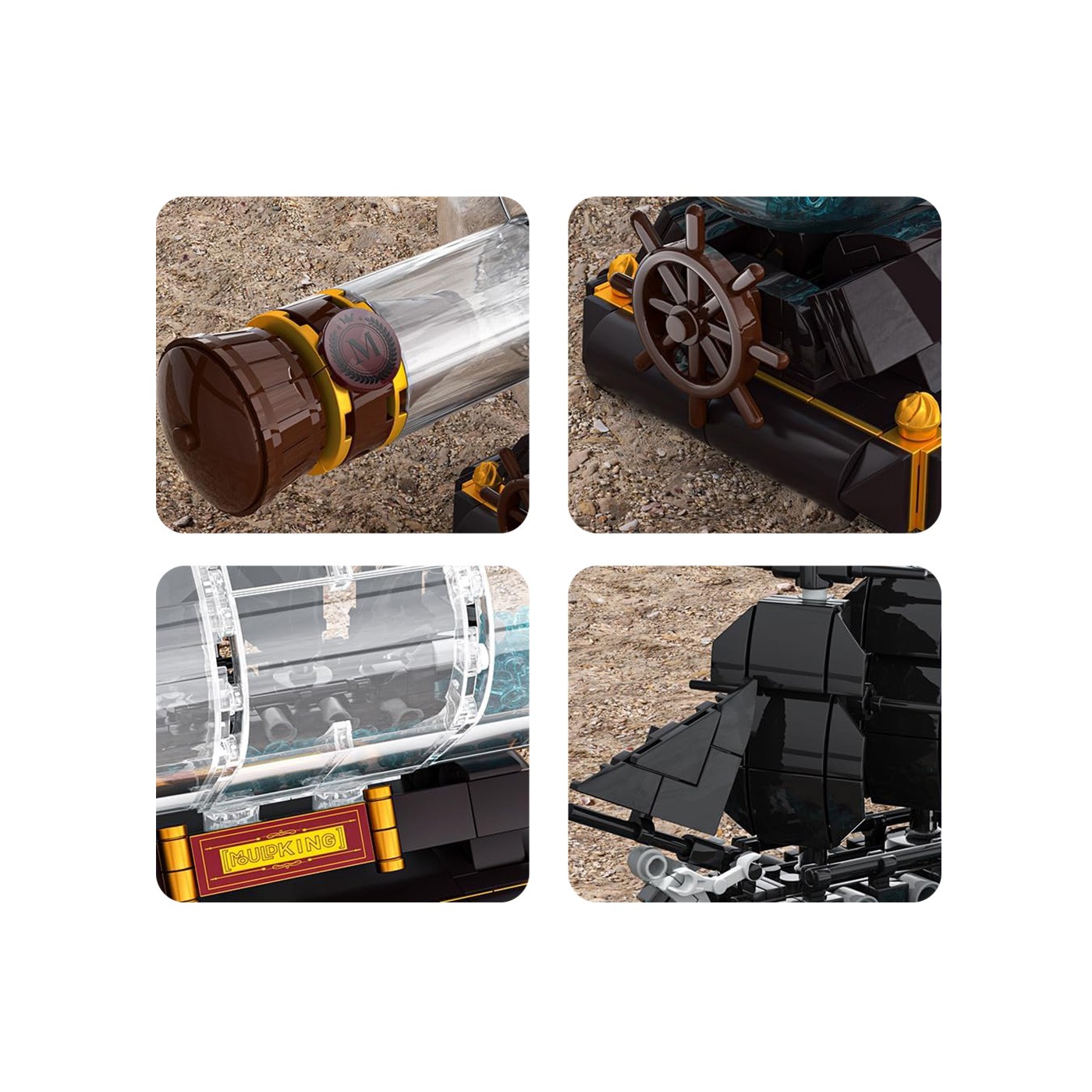 Zestaw Klocków Statek Piracki w Butelce 822el.