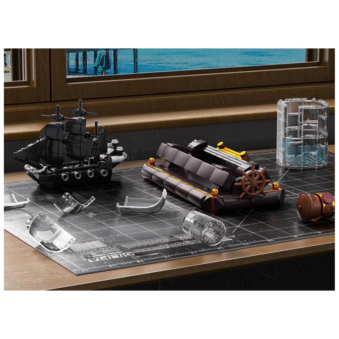 Zestaw Klocków Statek Piracki w Butelce 822el.