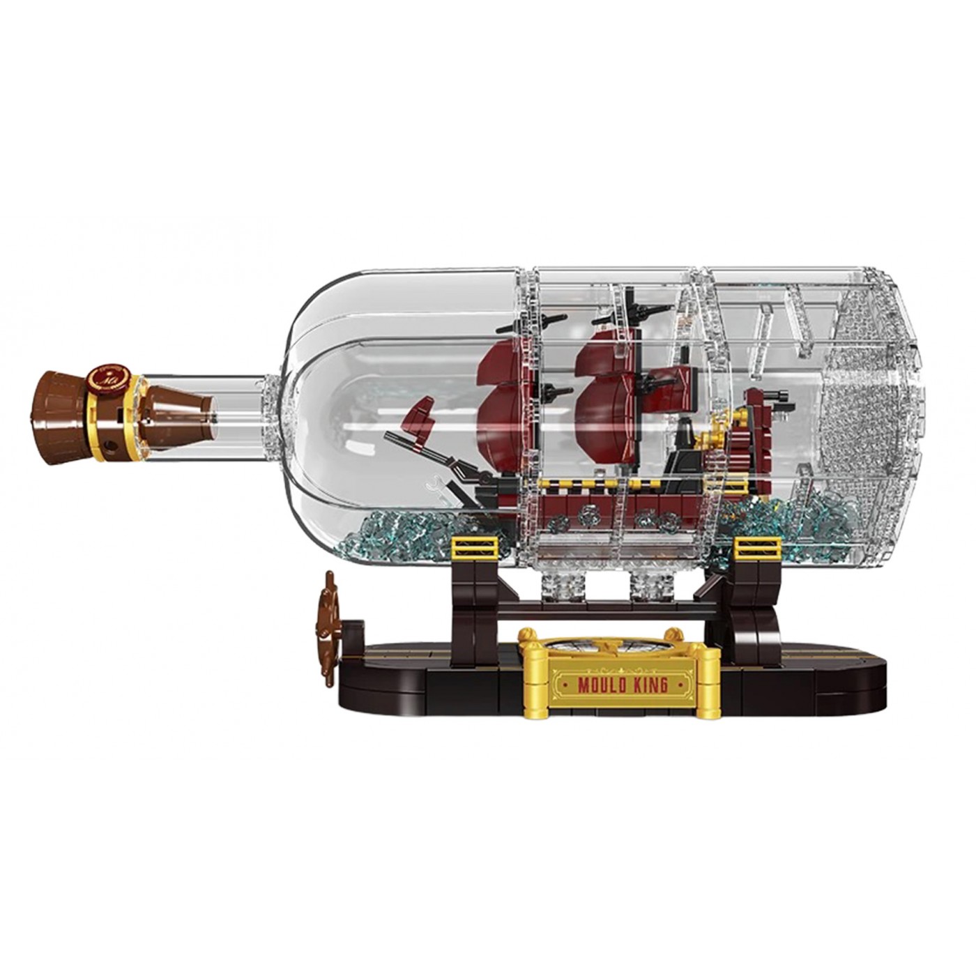 Zestaw Klocków Statek Piracki Czerwony w Butelce 885el.