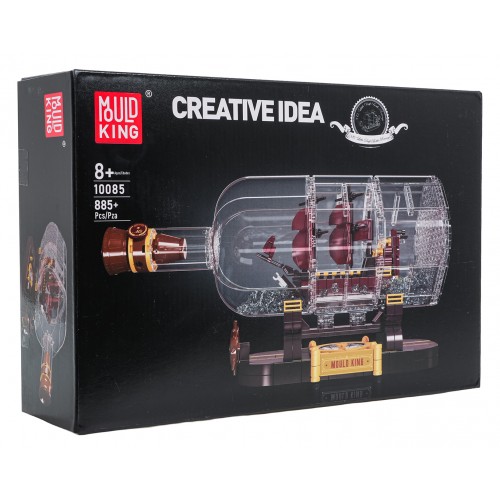 Zestaw Klocków Statek Piracki Czerwony w Butelce 885el.