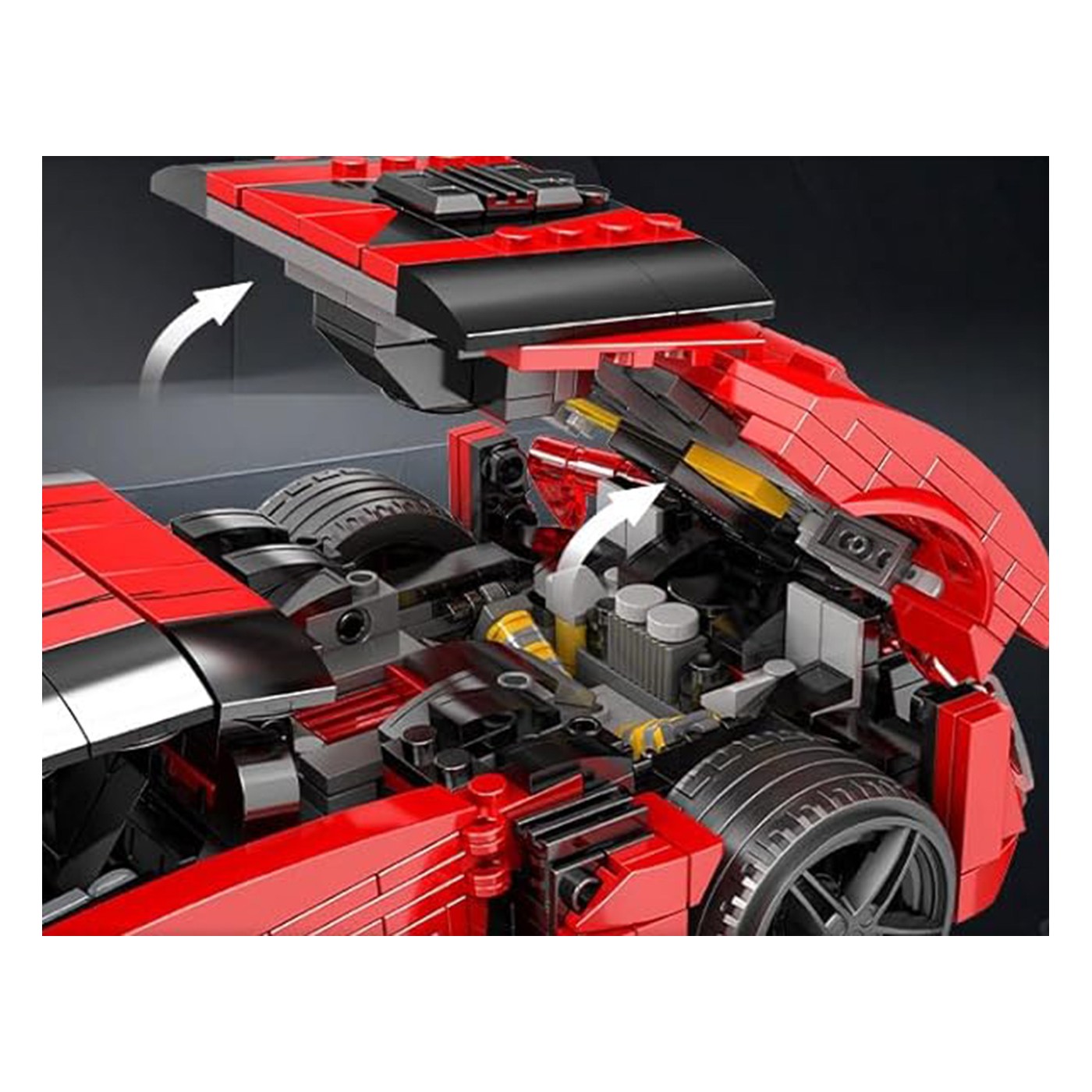 Zestaw Klocków Pojazd Sportowe Czerwone 1311el.