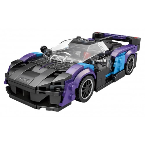 Zestaw Klocków Auto Sportowe Czarno Niebieskie 390el.