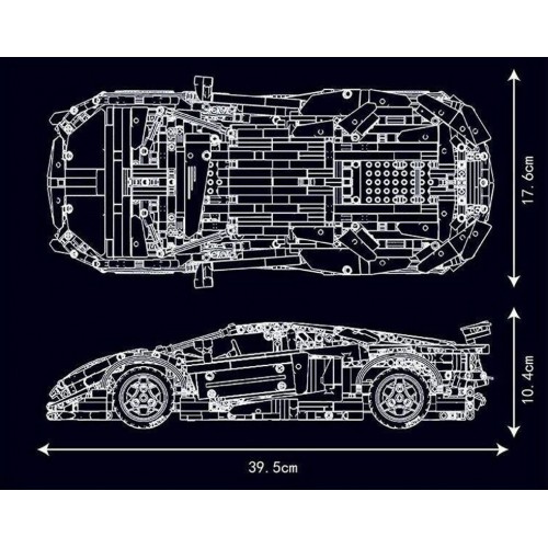 Zestaw Klocków Pojazd Sportowy Pomarańczowy 1620el.