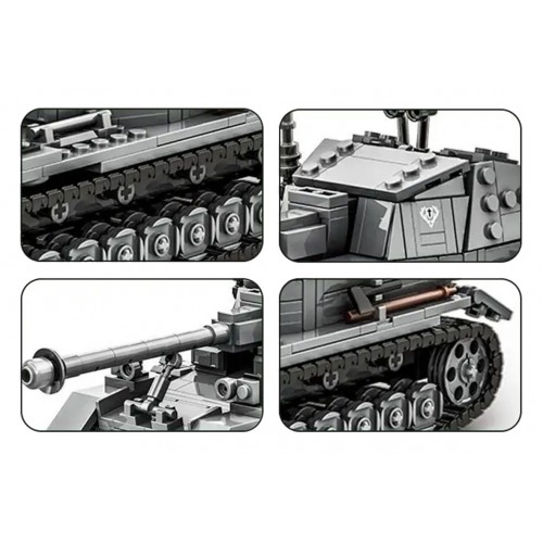 Zestaw Klocków Czołg Szary 632el.