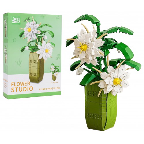 Zestaw Klocków Kwiaty Białe 571el.