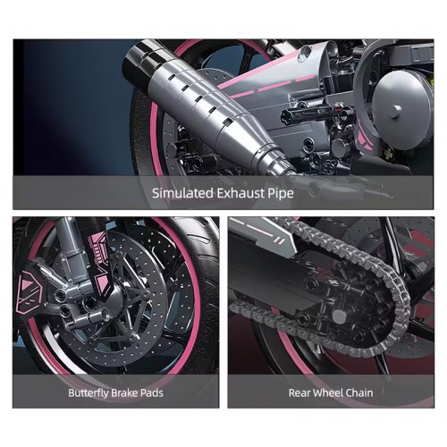 Zestaw Klocków Motocykl Ścigacz Różowy 2066el.