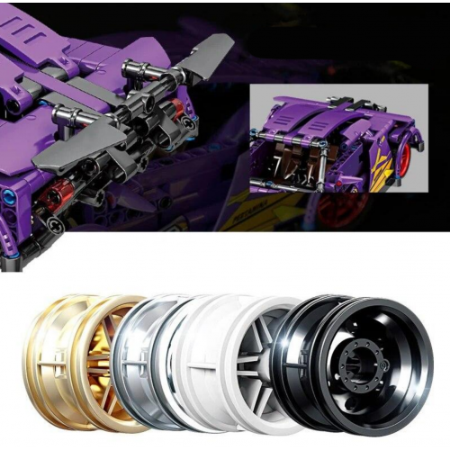 Zestaw Klocków Auto Sportowe Fioletowe 470el.