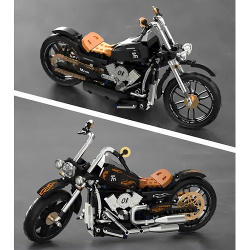 Zestaw Klocków Motocykl Czarny 455el.