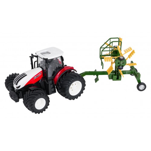 Traktor + Zgrabiarka R/C 1:24 Czerwony