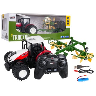 Traktor + Zgrabiarka R/C 1:24 Czerwony