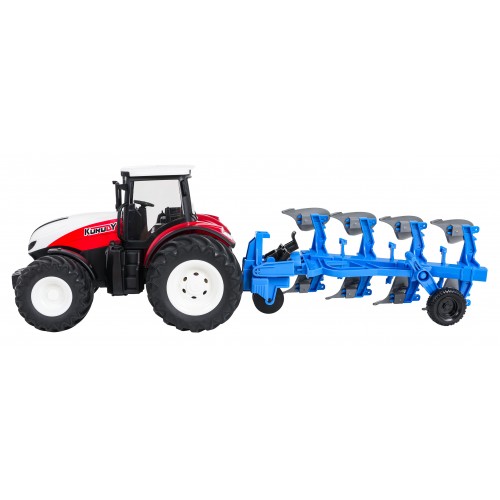 Traktor Czerwony R/C Z Pługiem 1:24