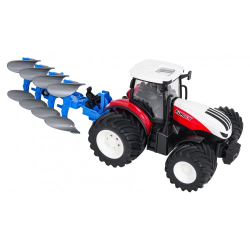 Traktor Czerwony R/C Z Pługiem 1:24