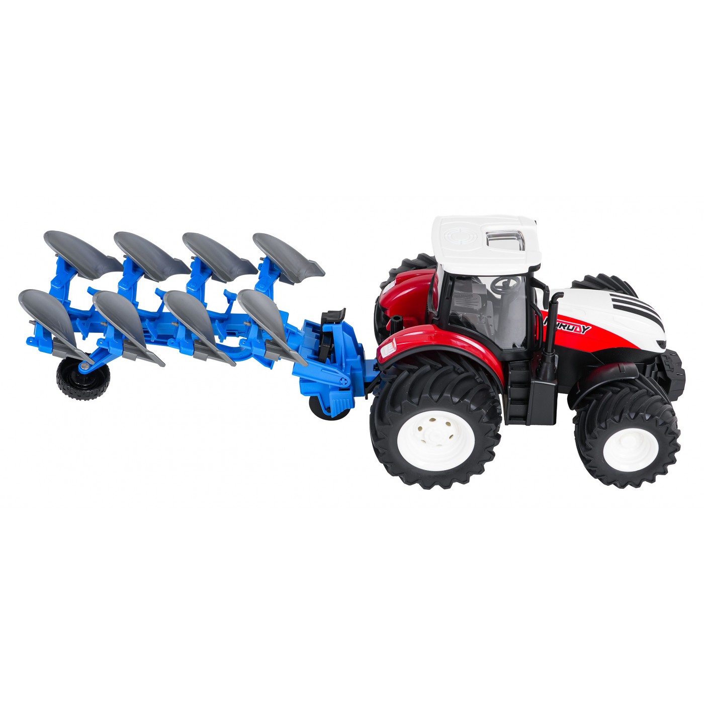 Traktor Czerwony R/C Z Pługiem 1:24