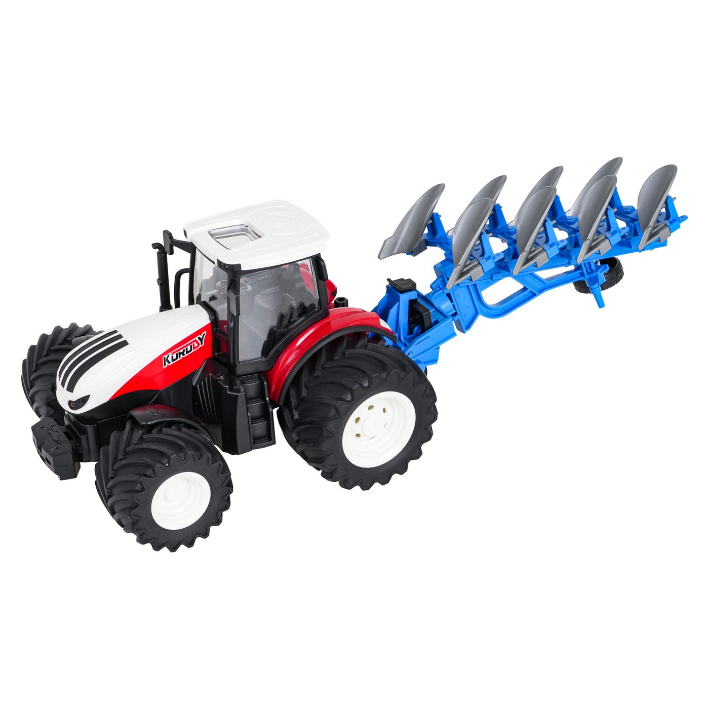 Traktor Czerwony R/C Z Pługiem 1:24
