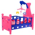 Łóżeczko dla lalek dla dzieci 3+ Kolorowa karuzela + Pościel dla lalek + Zabawa w dom