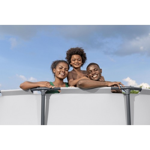 Basen stelażowy Steel Pro MAX 366x100 Szary 12FT BESTWAY 4w1 + Pompa Filtr + Drabinka