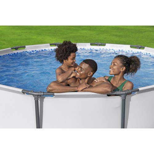 Basen stelażowy Steel Pro MAX 366x100 Szary 12FT BESTWAY 4w1 + Pompa Filtr + Drabinka