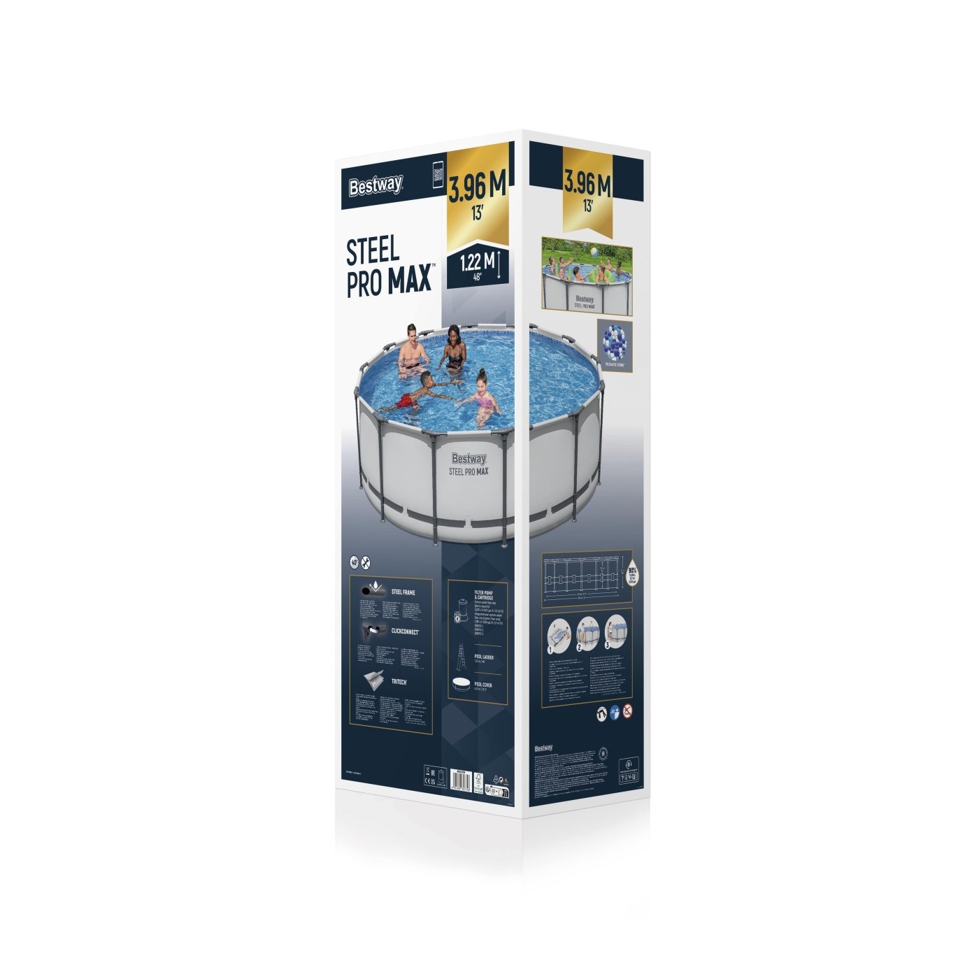 Basen Stelażowy Steel Pro MAX 396x122 13FT BESTWAY 5w1 + Akcesoria