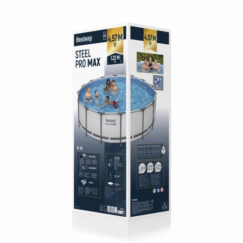 Basen stelażowy Steel Pro MAX 457x122 15FT BESTWAY 5w1 + Akcesoria
