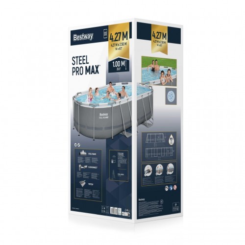Basen stelażowy Power Steel 427x250x100 14x8FT BESTWAY 6w1 + Akcesoria