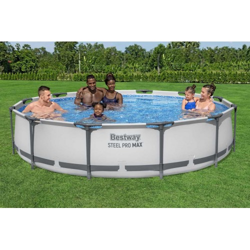 Basen Stelażowy Steel Pro MAX 366x76 Okrągły 12FT BESTWAY 3w1 + Pompa Filtr