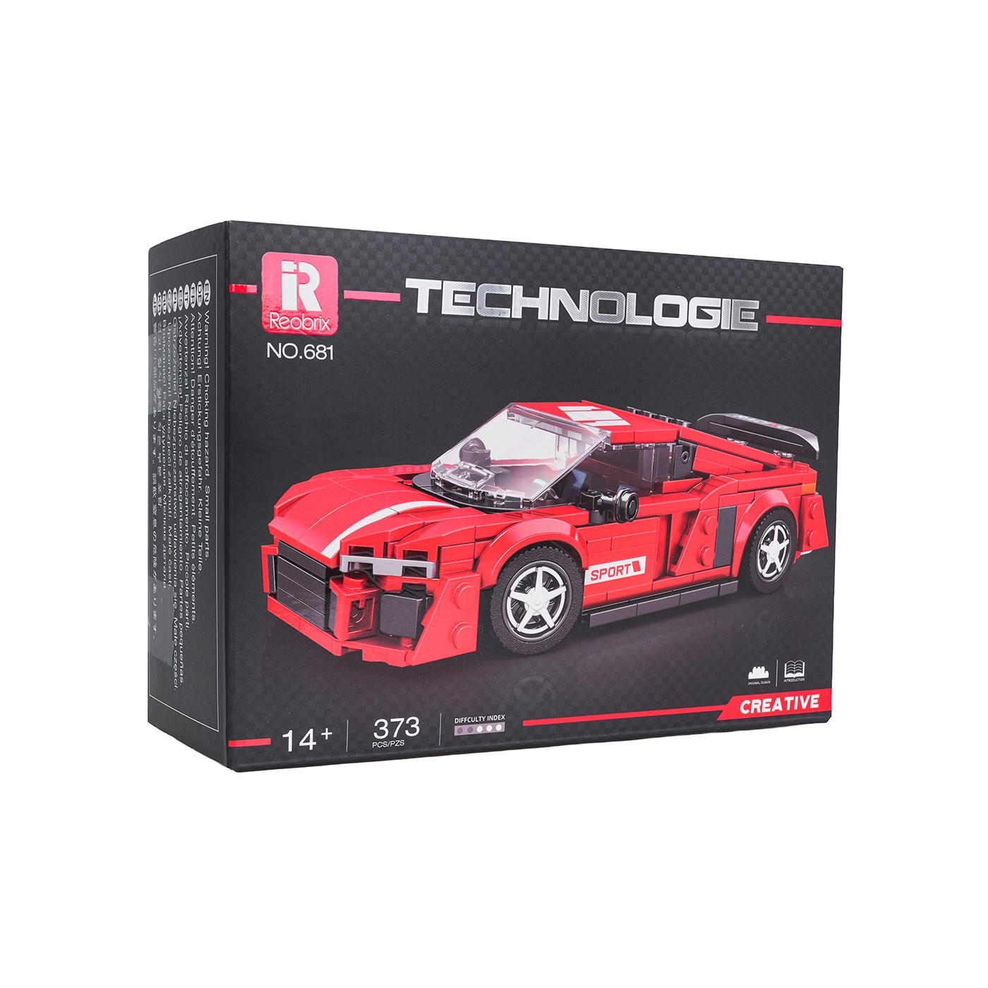 Zestaw Klocków Auto Sportowe Czerwone 373el.