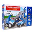 Magiczne Klocki Magnetyczne Posterunek Policji Radiowozy
