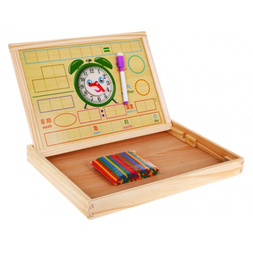 Drewniana tablica magnetyczna dla dzieci 3+ Zestaw edukacyjny + Akcesoria