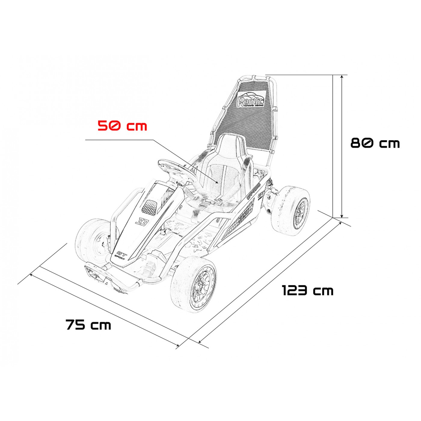 Pojazd Gokart TORNADO z Funkcją Driftu Czerwony