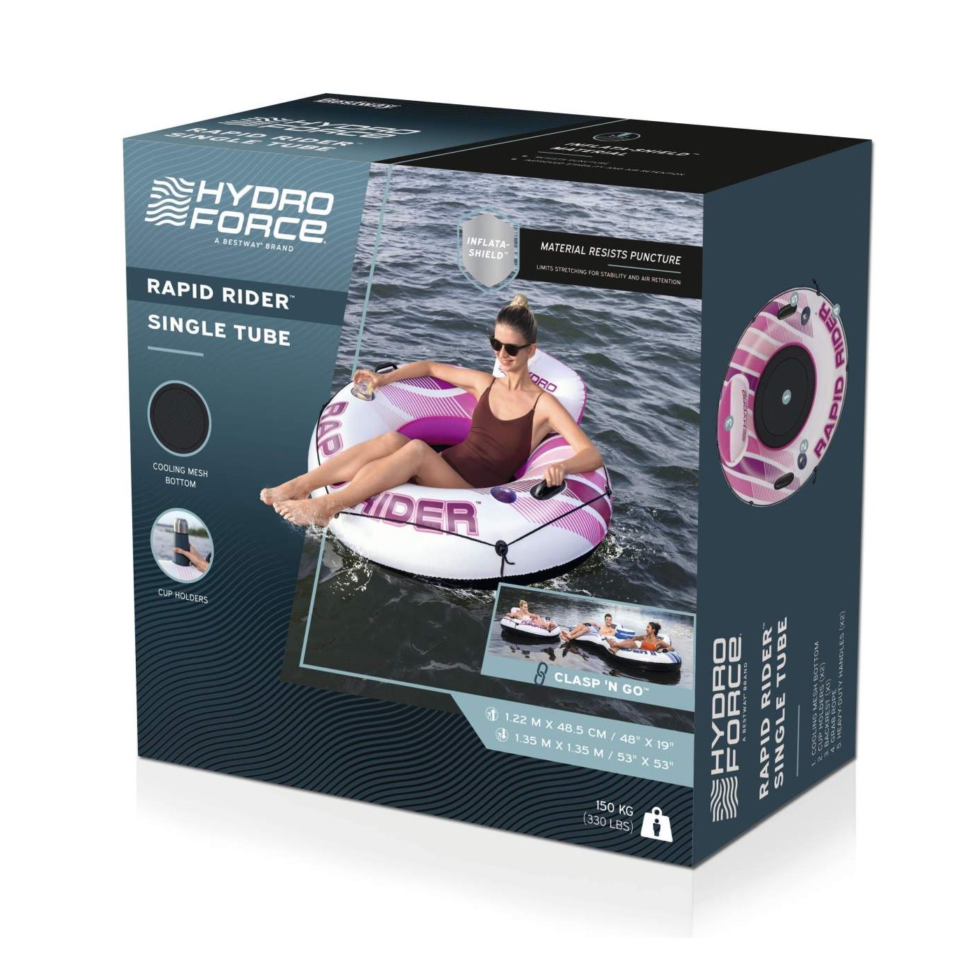 Koło do Pływania RAPID RIDER Różowy 135cm Bestway