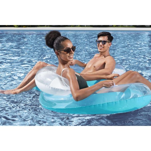 Dmuchany Fotel Materac do pływania dla 2 osób BESTWAY 188x117cm + Oparcia + Uchwyty