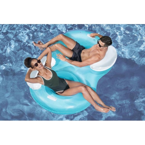 Dmuchany Fotel Materac do pływania dla 2 osób BESTWAY 188x117cm + Oparcia + Uchwyty