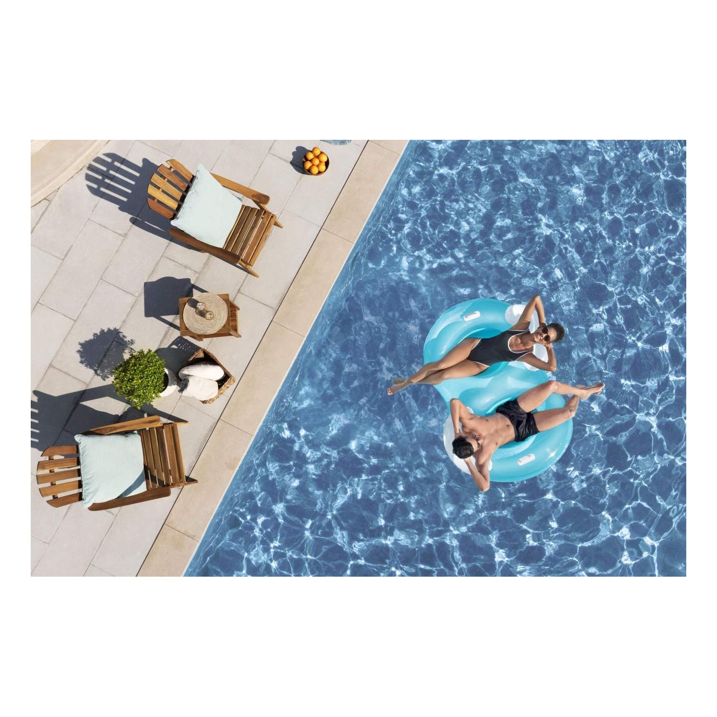 Dmuchany Fotel Materac do pływania dla 2 osób BESTWAY 188x117cm + Oparcia + Uchwyty