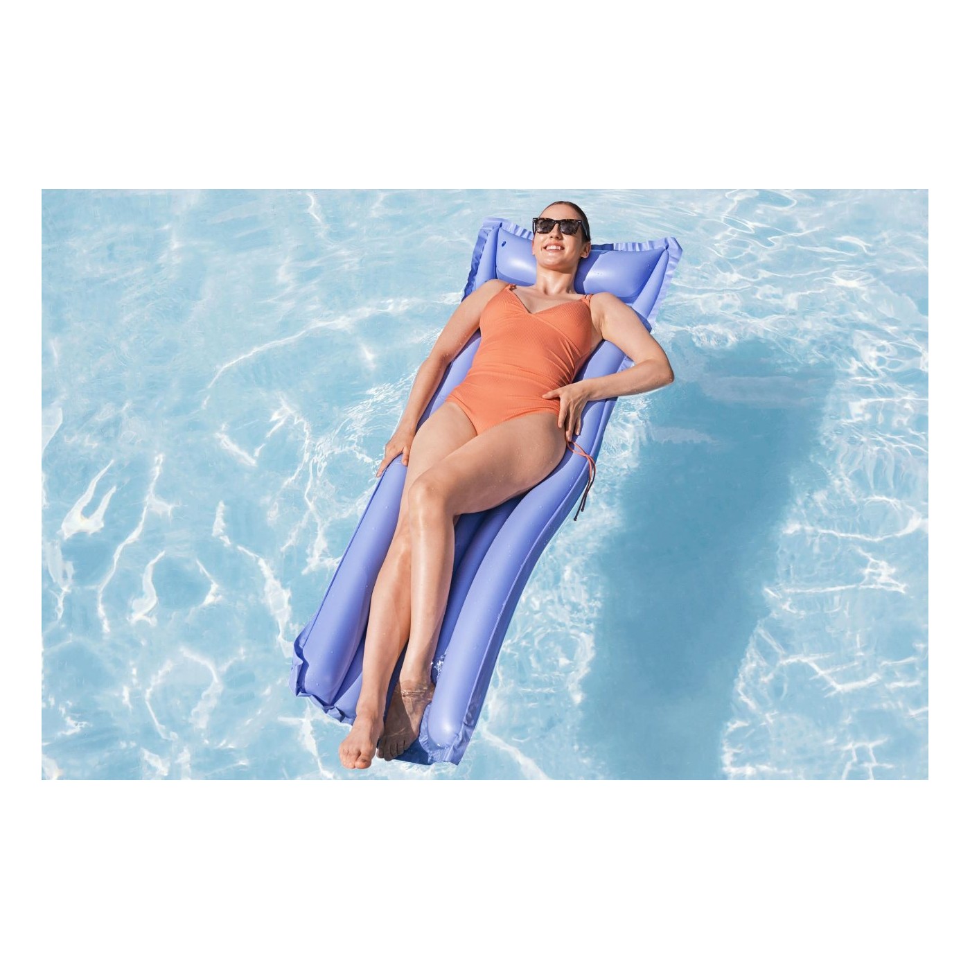 Dmuchany Materac do pływania Fioletowy BESTWAY 183x69cm + Poduszka