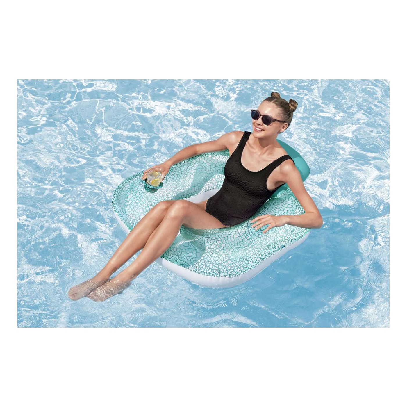 Dmuchany Fotel z poduszką Koło do pływania BESTWAY + Zestaw naprawczy